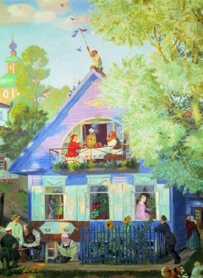 Boris Kustodiev Blue House China oil painting art